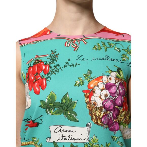 Dolce & Gabbana Multicolor Floral Silk Sleeveless Tank Women's Top - Picture 4 of 5